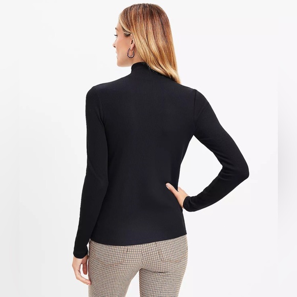 🆕 NWT LOFT Ribbed Mock Turtleneck - Wine - XL - Picture 3 of 5